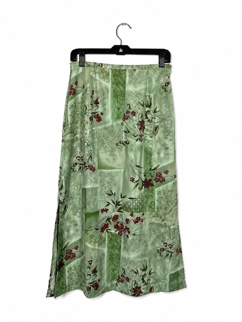 NYCC Floral Midi Skirt Slip Size SP Sage Green Cottagecore Whimsigoth 90s Fairy